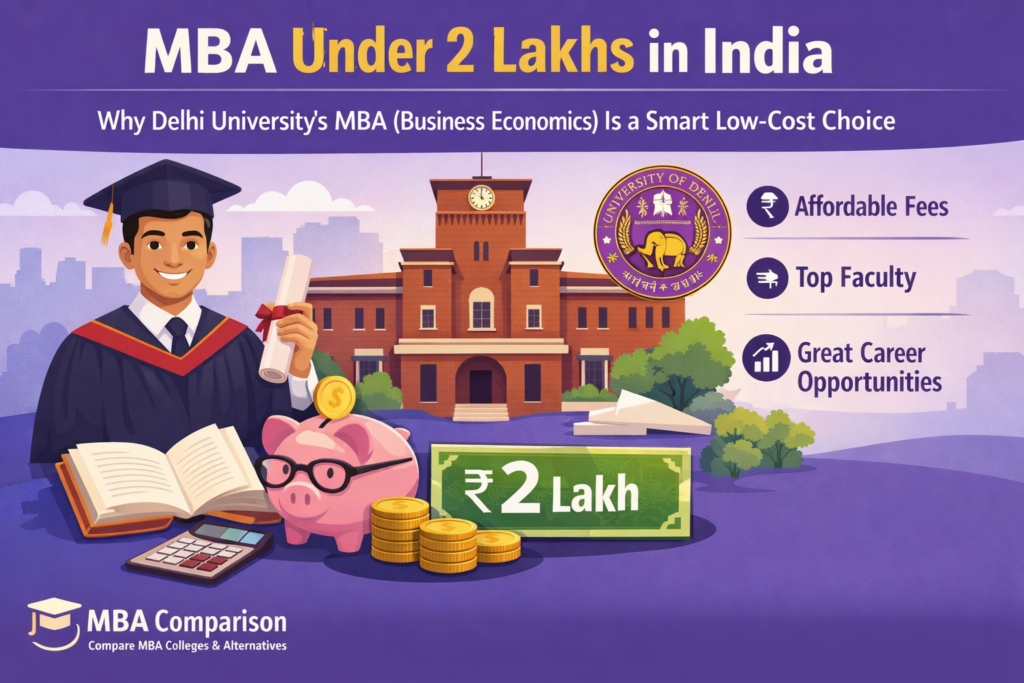 MBA under 2 lakhs in India – Delhi University MBA Business Economics affordable MBA program