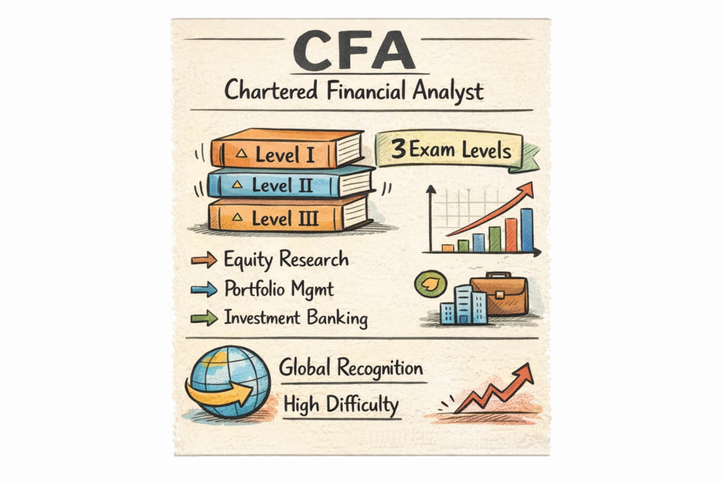 CFA certification overview showing levels, career paths and difficulty