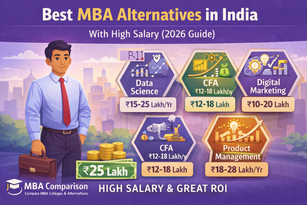 Best MBA alternatives in India with high salary including CFA, Data Science, Digital Marketing and Product Management