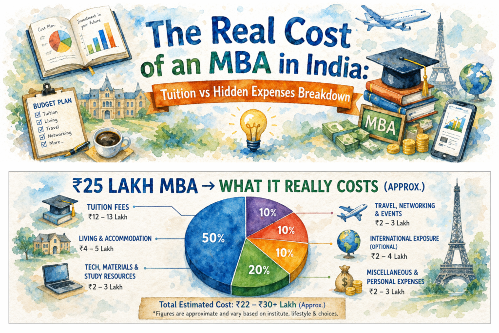MBA placement average vs median salary comparison infographic India